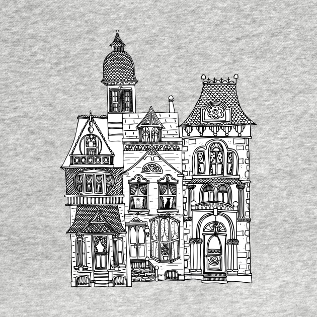 Color Me Victorian Houses Magnet and Stickers | Cherie's Art(c)2021 by CheriesArt